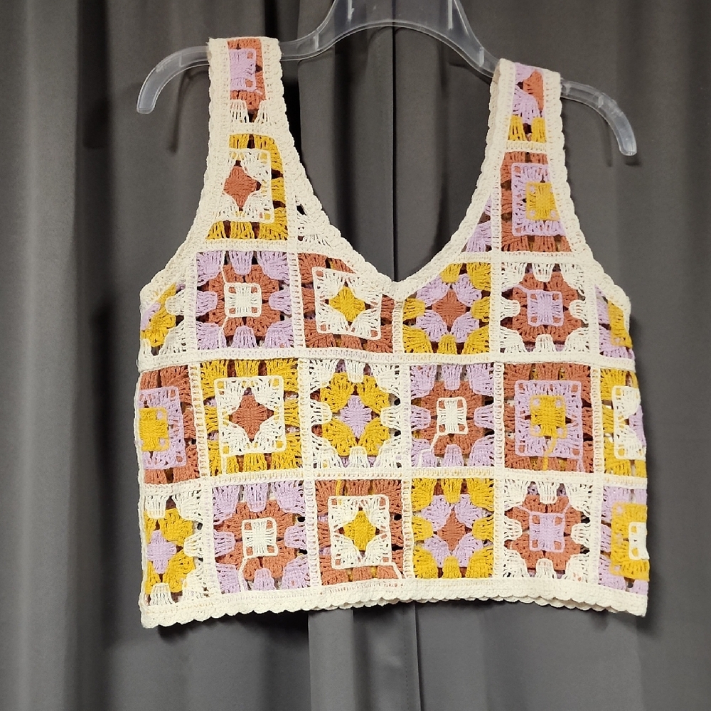 Colorful Crochet Patchwork Tank Top
